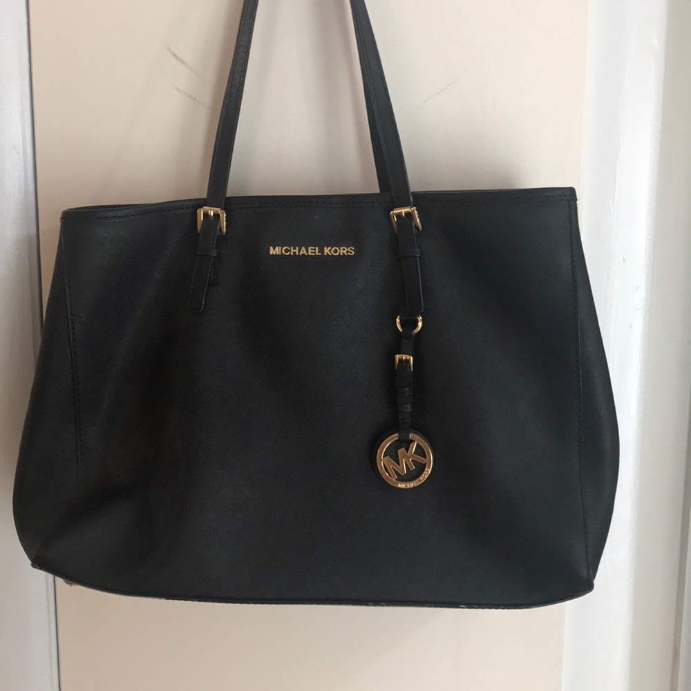 Authentic Michael Kors black leather bag